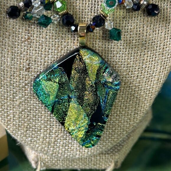 Murano Glass Pendant Necklace Crystal Beads + Earrings & Bracelet 925 Sterling - Picture 8 of 11